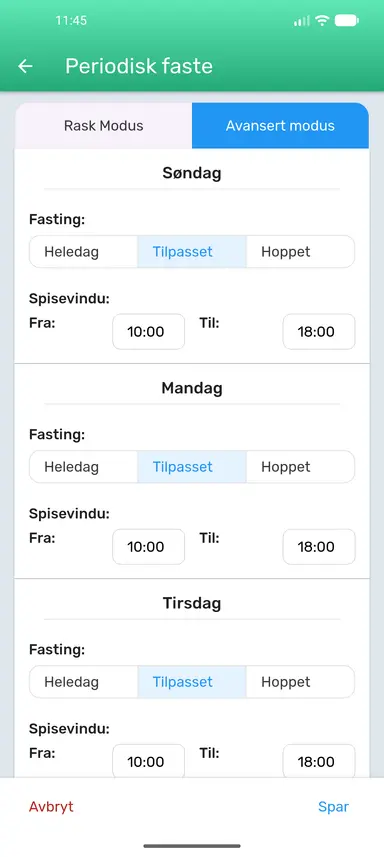 Avansert modus